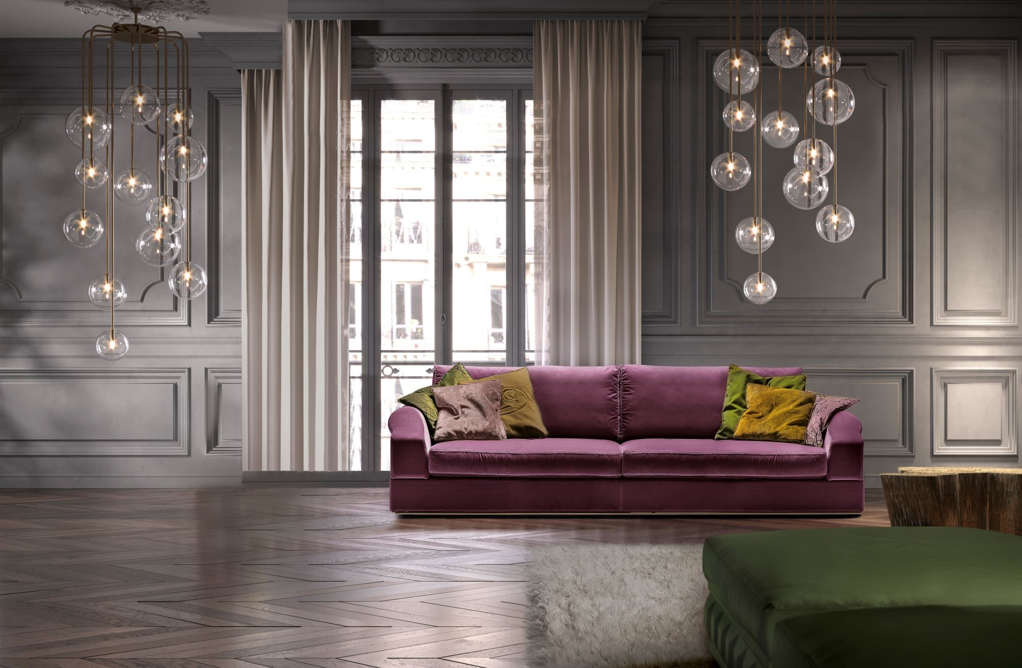 Dandy Evo three seat sofa with leather or fabric for modern and contemporary home. Made in italy furniture for home and living room by formerin italia