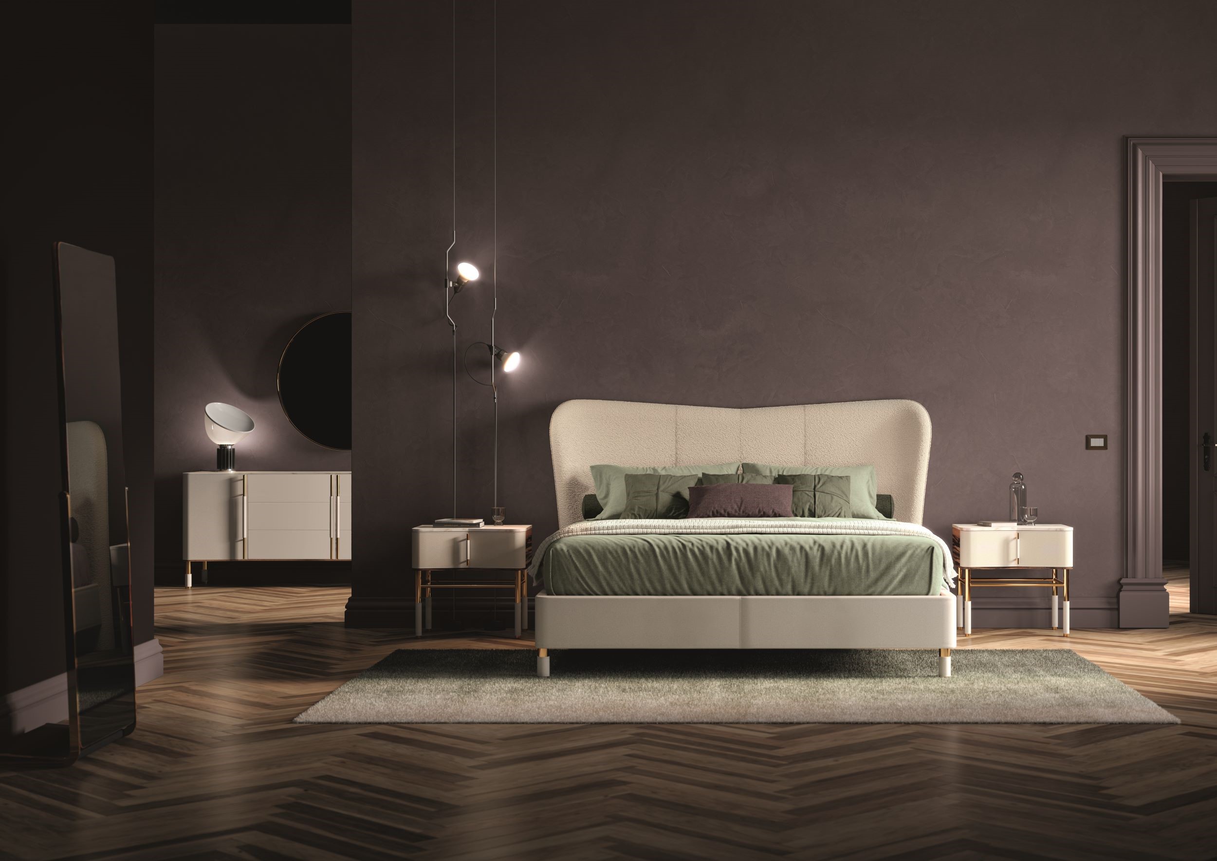 Il letto Monolith di Former In Italia, Collezione Rebel, ha sommier e testata imbottiti e rivestiti in pelle o tessuto. Il design ricercato ispirato a forme sinuose e mai spigolose lo rendono perfetto per la camera da letto contemporanea