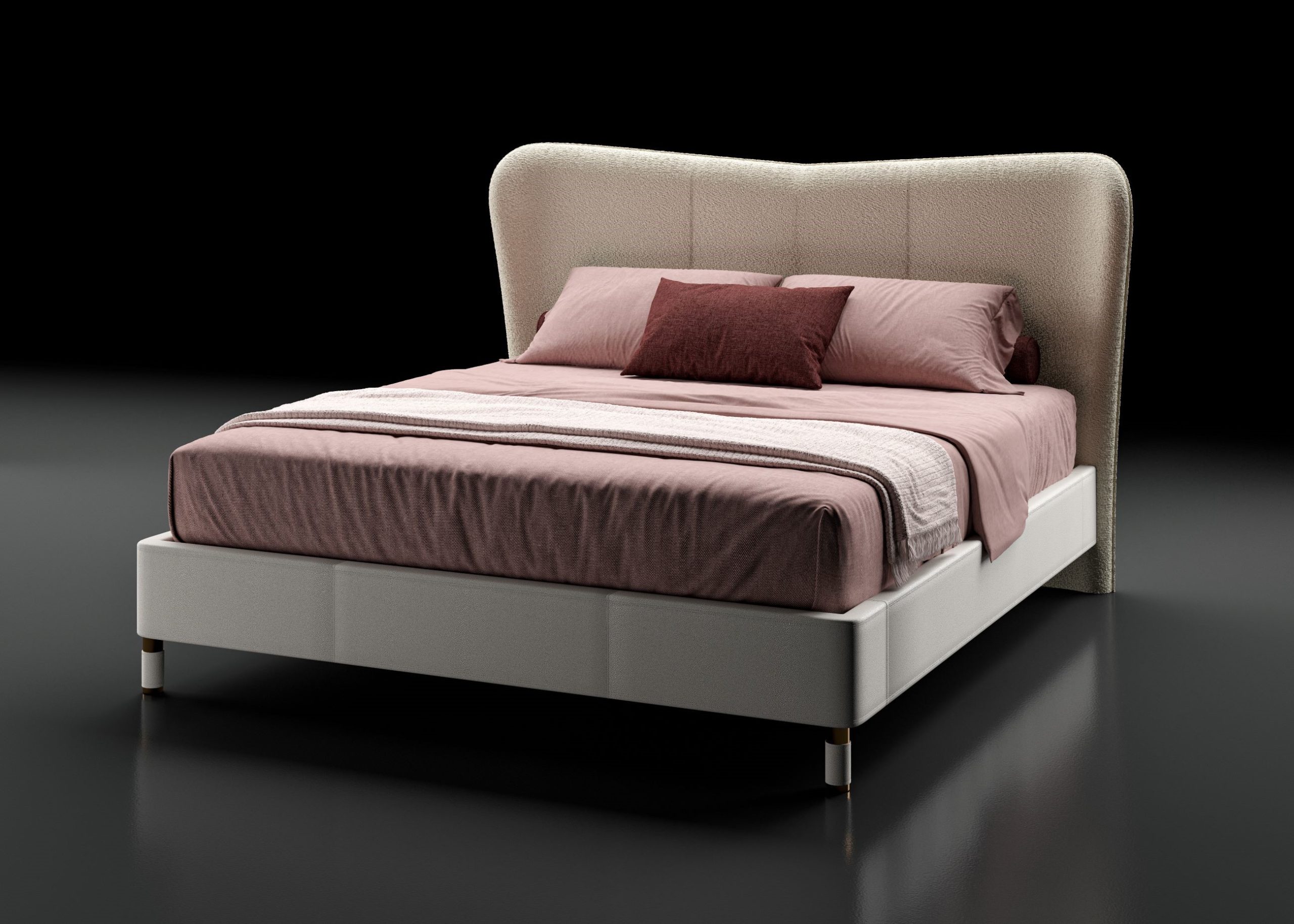 Il letto Monolith di Former In Italia, Collezione Rebel, ha sommier e testata imbottiti e rivestiti in pelle o tessuto. Il design ricercato ispirato a forme sinuose e mai spigolose lo rendono perfetto per la camera da letto contemporanea