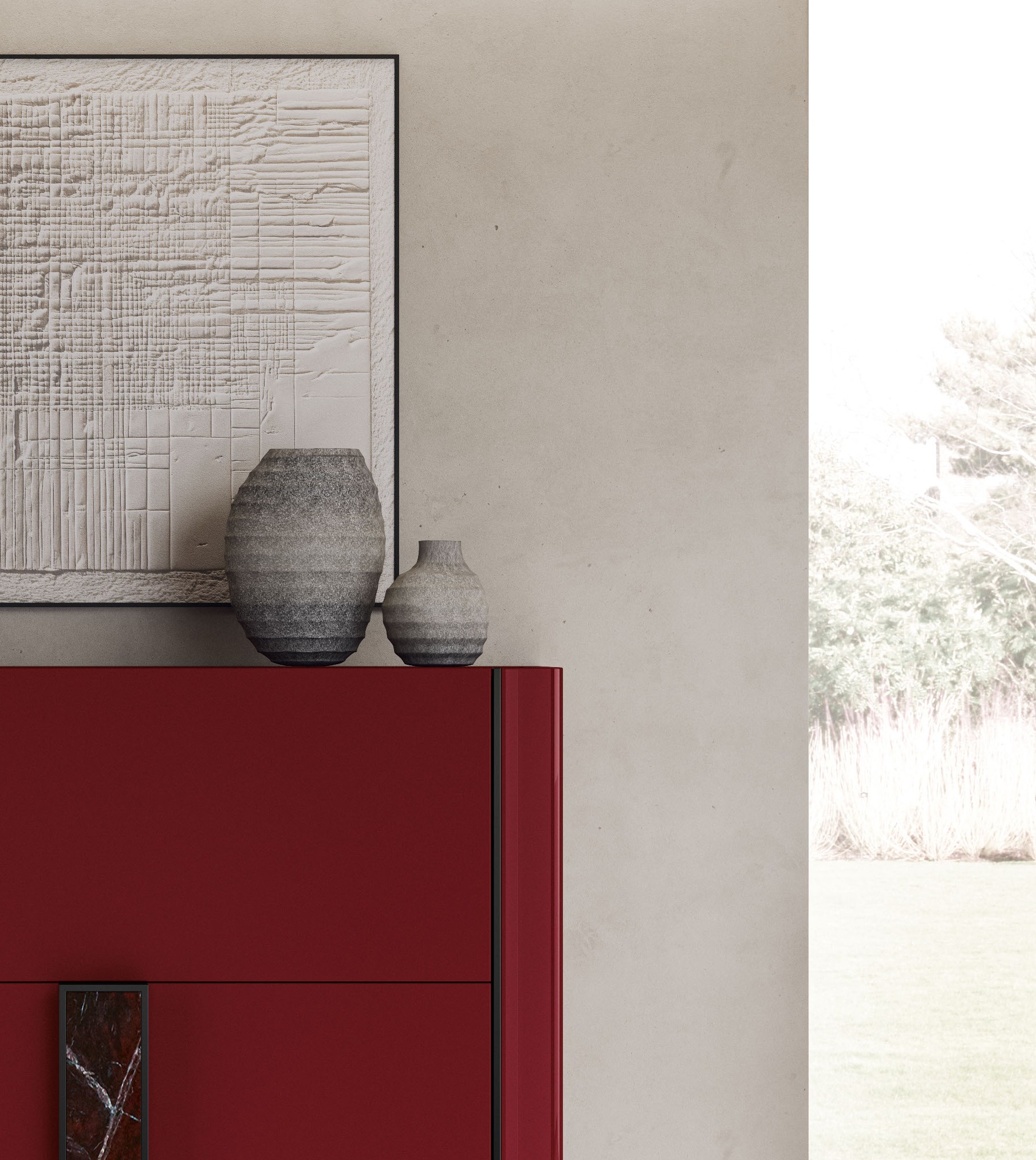 former in italia Odeon bar cabinet in light finish with minimalist contemporary design